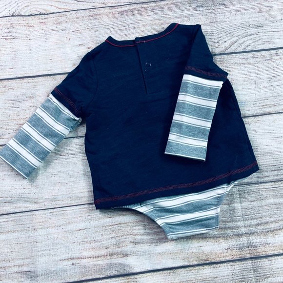 NWT Mudpie Boys 6-9m Layered bodysuit Bulldog - Picture 3 of 4